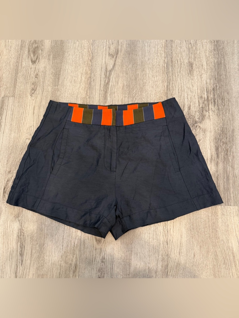 NWT Mystree Navy Shorts Striped Waistband Size Small